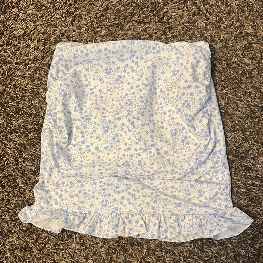 Floral Blue and White Skirt